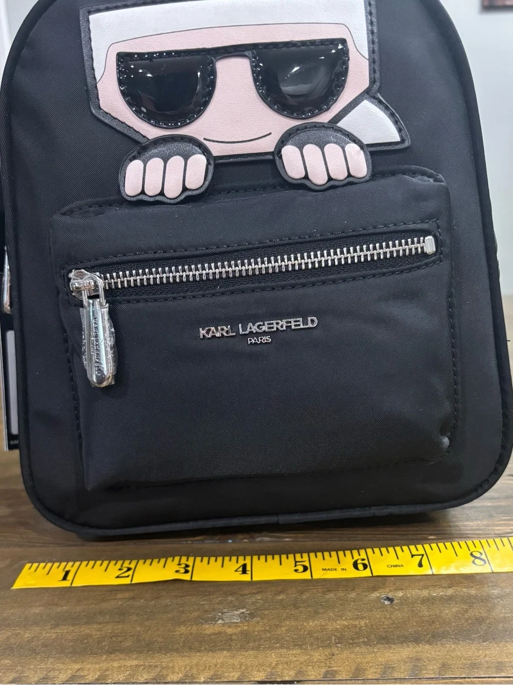 Karl Lagerfeld Paris Amour Small Black Nylon Backpack